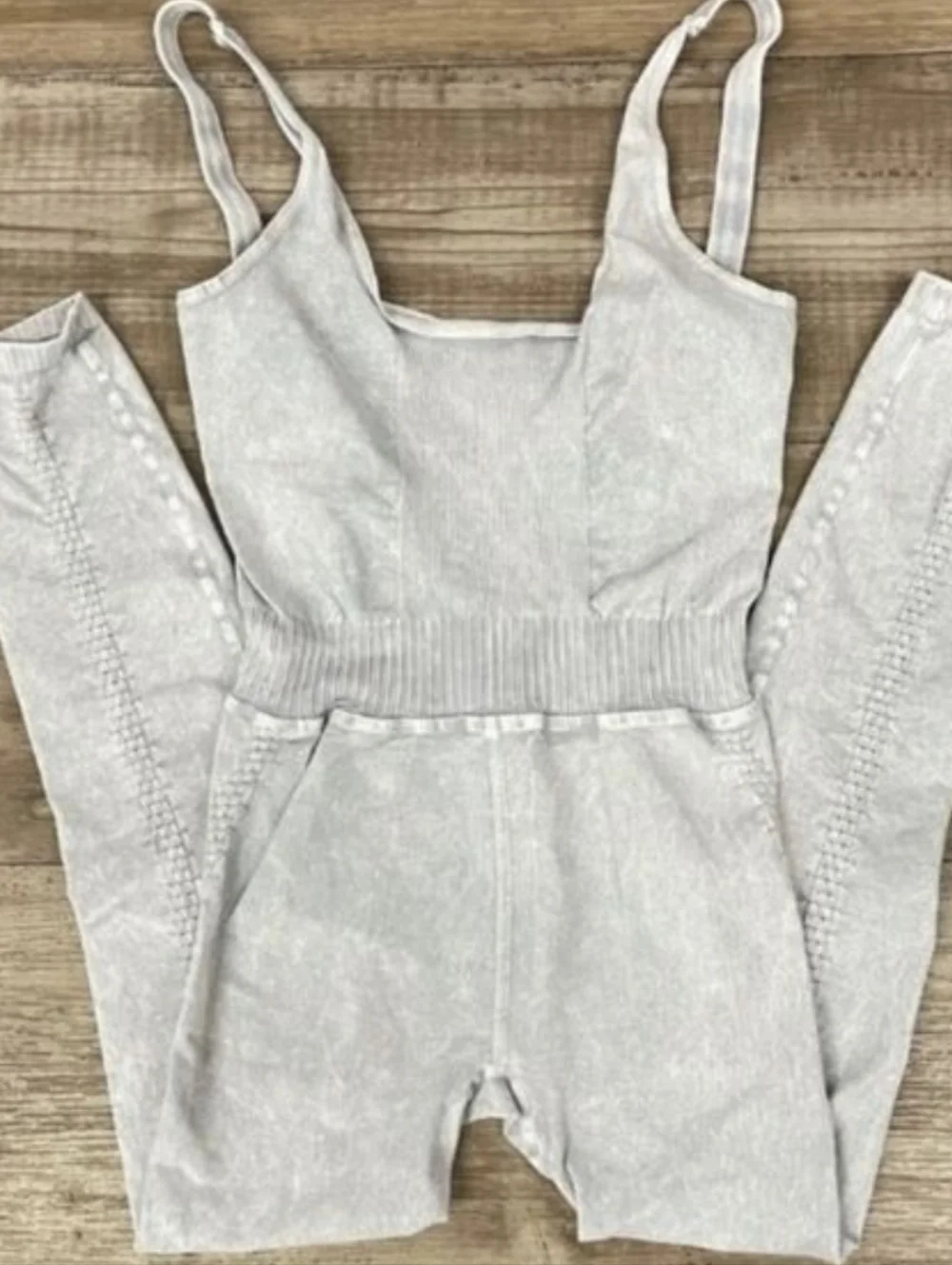 Free People Movement Good Karma Ice Gray Seamless Scoop-Back Jumpsuit - Picture 6 of 8